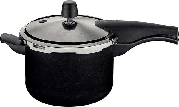 Panela De Pressão Tramontina Vancouver Effect Em Alumínio Com Revestimento Interno E Externo Em Antiaderente Starflon Max Preto 20 Cm 4,5 L