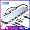 Hub USB Type C 8 Em 1 Com Leitor De Cartão Divisor 3.0 2.0 Sd Tf Docking Station BOMBOM