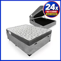 Cama Box Baú Casal Suede + Colchão De Espuma D33 - SerenePrime - 138cm Cinza