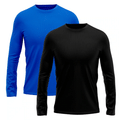 Kit 2 Camisetas Manga Longa Dry Lisa Treino Masculino