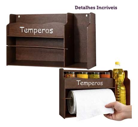 Organizador Porta Temperos Cozinha Com Porta Óleo