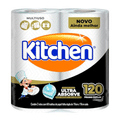 Papel Toalha Kitchen Folha Dupla - Pack com 2 rolos de 60 unidades de 19x22 cm cada