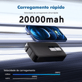 Bateria portátil 20000 mAh Estojo carregamento bateria durável Mini power bank Carregamento rápido Com Cabo