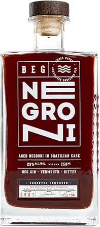 Beg - Aged Negroni 750ml – Envelhecido Em Barris De Amburana (cerejeira) - Pronto Para Servir - Notas De Canela E Baunilha - Receita Clássico No Nome, Inédito No Sabor - Mais Aroma E Sabor