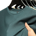 Verão gelo seda high-end cor sólida de alta qualidade manga curta t camisas masculinas respirável moda camiseta mascu