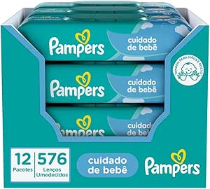Lenços Umedecidos Pampers Cuidado De Bebê, 576 Unidades