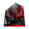 Gabinete Gamer Geometric Future Model 5 Redragon Spec Preto e Vermelho ATX com 5 Fans Plataforma para Action Figures Pai