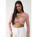 Blusa Cropped Trendyol Collection Ajustada Recorte Busto