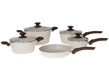 [Magalu] Jogo de Panelas Brinox Cerâmico de Alumínio Vanilla 5 Peças Optima Essentials Ceramic Life