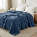 Kit Manta Cobertor Casal Microfibra Super Macio Com Conforto Térmico Premium Casa Dona - Azul Marinho