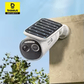 Câmera de Segurança Externa Baseus S2 4K Painel Solar Bateria 7800mAh Detecção Radar e Facial