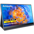 Amoudo 15.6 Polegada 1920x1080P Monitor Portátil Estender Display IPS Painel LCD Penhole Stand VESA USBC Mini HDMI Disp
