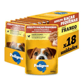 18 Unid. Pedigree Sachê Ração Úmida Frango ao Molho p Cães Adultos Raças Pequenas