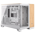 Gabinete Gamer Corsair 2500X Mid Tower, M-ATX, Lateral em Vidro temperado, Sem FANs, Branco e Madeira