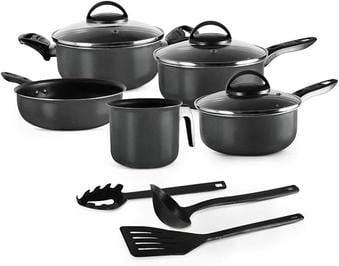 Conjunto De Panelas 08 Peças Preto Antiaderente Elegan
