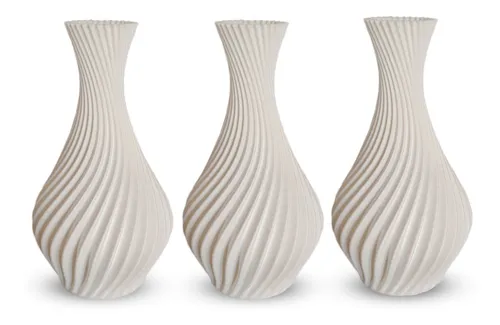 3 Vasos Decorativos Modelo Espiral Marca Universo Alt