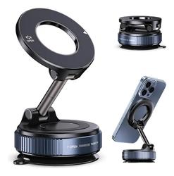 Suporte P Smartphone Magnético Com Ventosa Vacuo 360° Ajustavel Preto