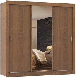 Guarda-roupa Casal Madesa Mônaco 3 Portas de Correr com Espelho - Rustic