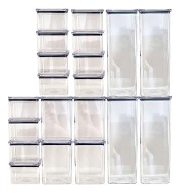 Kit 20 Potes Herméticos Acrílicos + Brinde Etiquetas