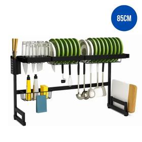 Escorredor de Louça Suspenso 85cm Organizador Modular 24 Pratos com Ganchos, Porta Copos e Talheres - NOTUZ