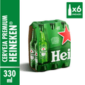 Cerveja Heineken Lager Long Neck 330ml 6 Unid.