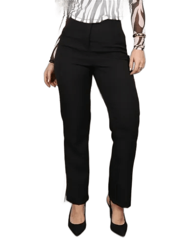 Calça Feminina Alfaiataria Reta Social Cintura Alta Elegante