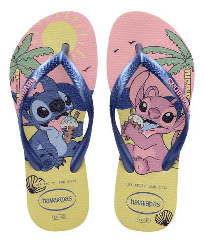 Chinelo Havaianas Slim Stitch Disney Kids Infantil Glitter