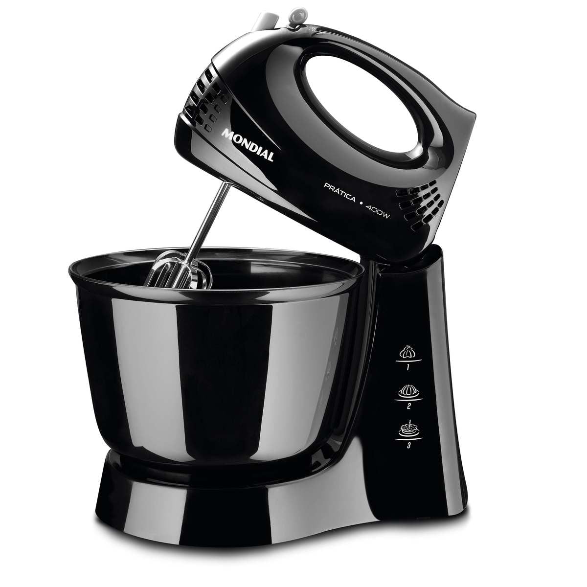 Batedeira Mondial Prática Black B-44 Com 3 Velocidades – Preta - 220v