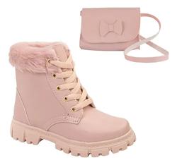 Combo Bota Feminina Infantil E Bolsa Infantil Menina Modinha
