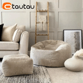 Otautau veludo saco de feijão pufe capa sem enchimento preguiçoso piso beanbag cadeira sac puff otomano espreguiçadei