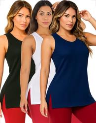 Kit 3 Camiseta Feminina Academia Regata Treino Tapa Bumbum